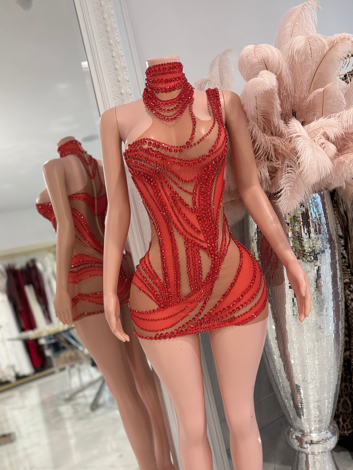 Dripping With Looks Mini Dress Red