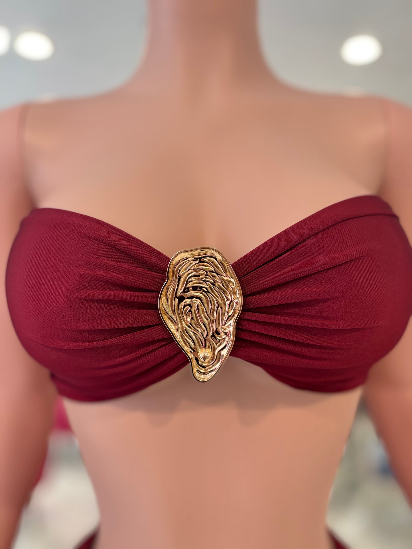 Rosette Mirage Ruched Skirt Set Red