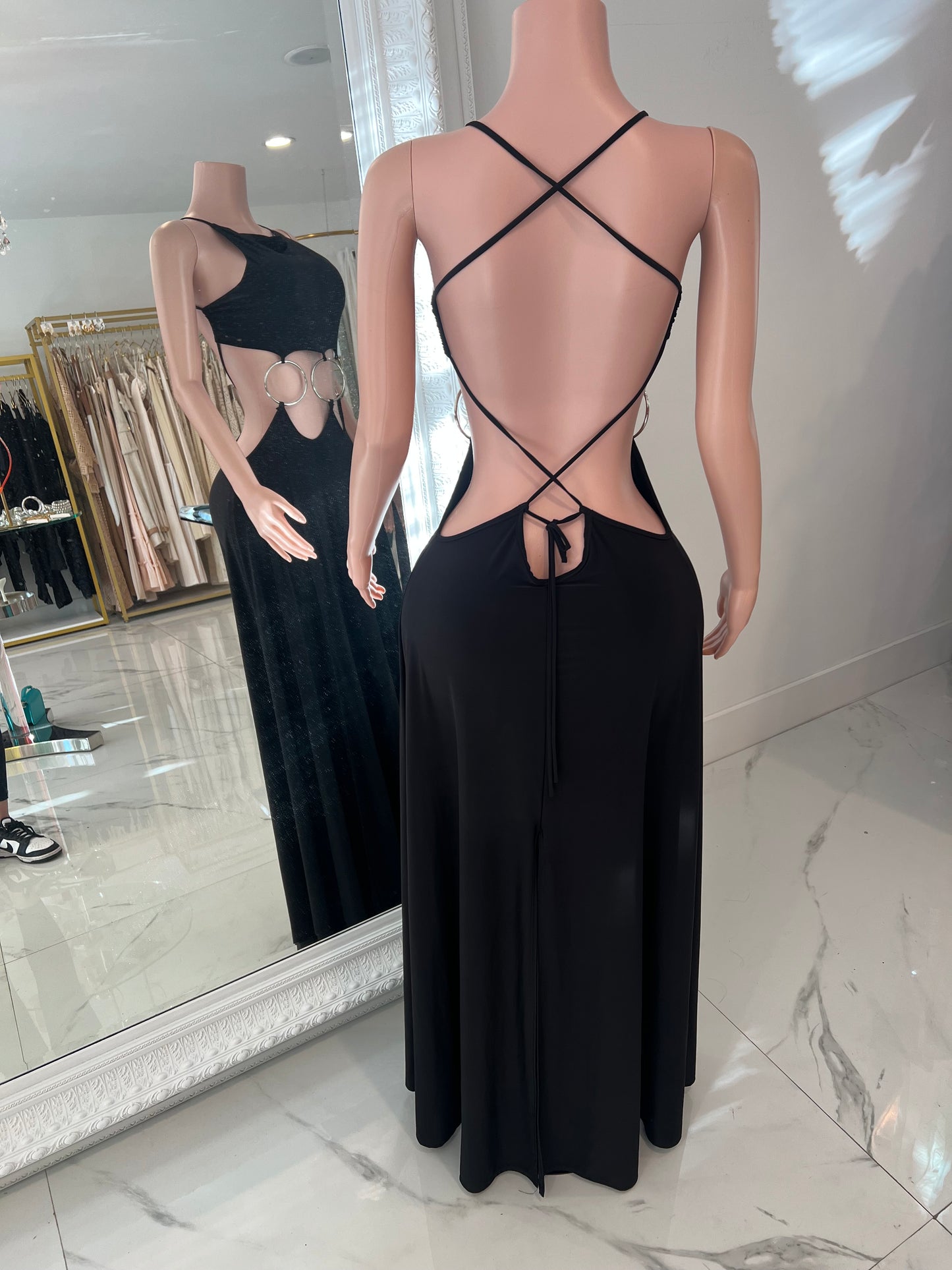 Sunset Tide Maxi Dress Black