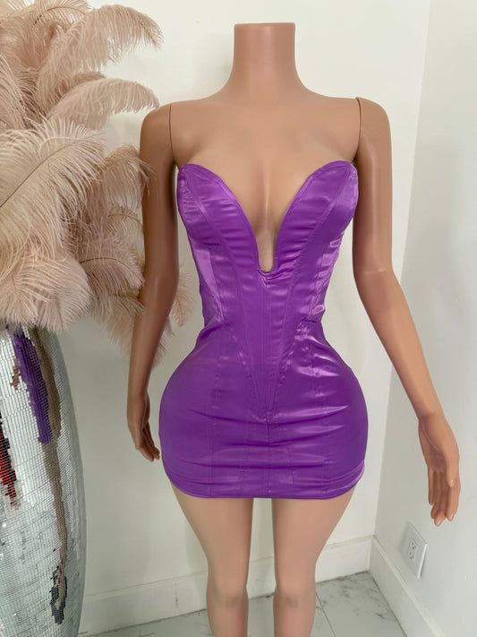 The Mirage Satin Mini Dress Purple