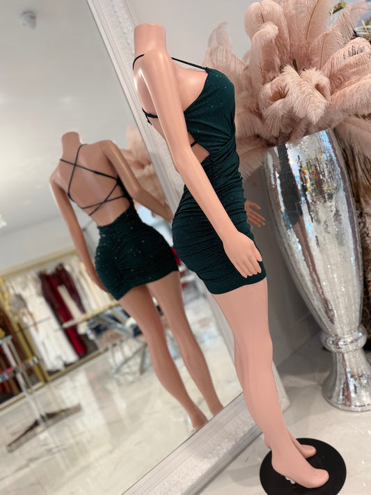 Come to Me Darling Mini Dress Green