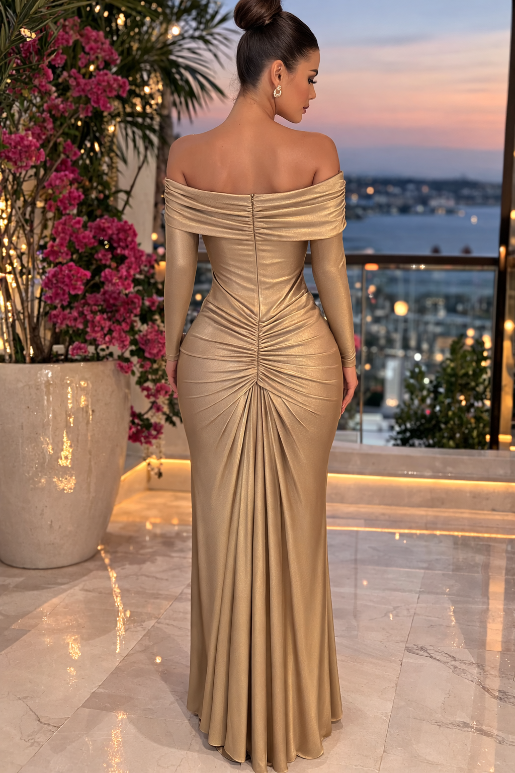Come and Touch Me Maxi Dress Gold