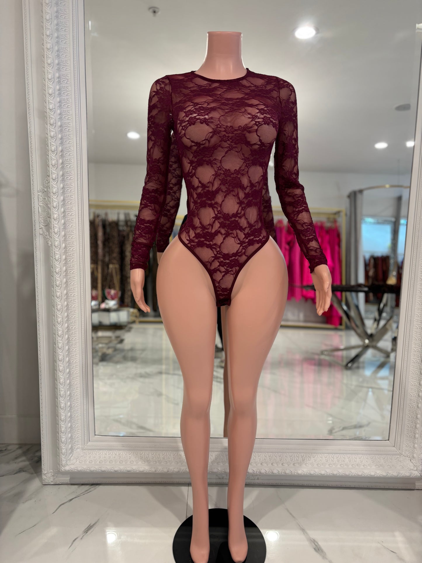 Can You See Me Bodysuit Burgundy