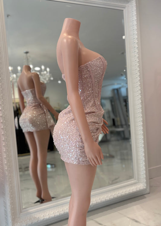 Starlight Seduction Sequin Mini Dress Pink