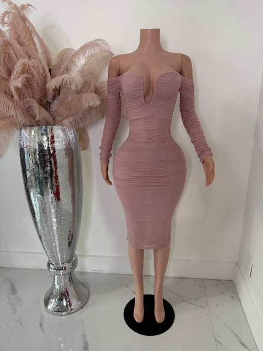 The Opulence Ruched Midi Dress