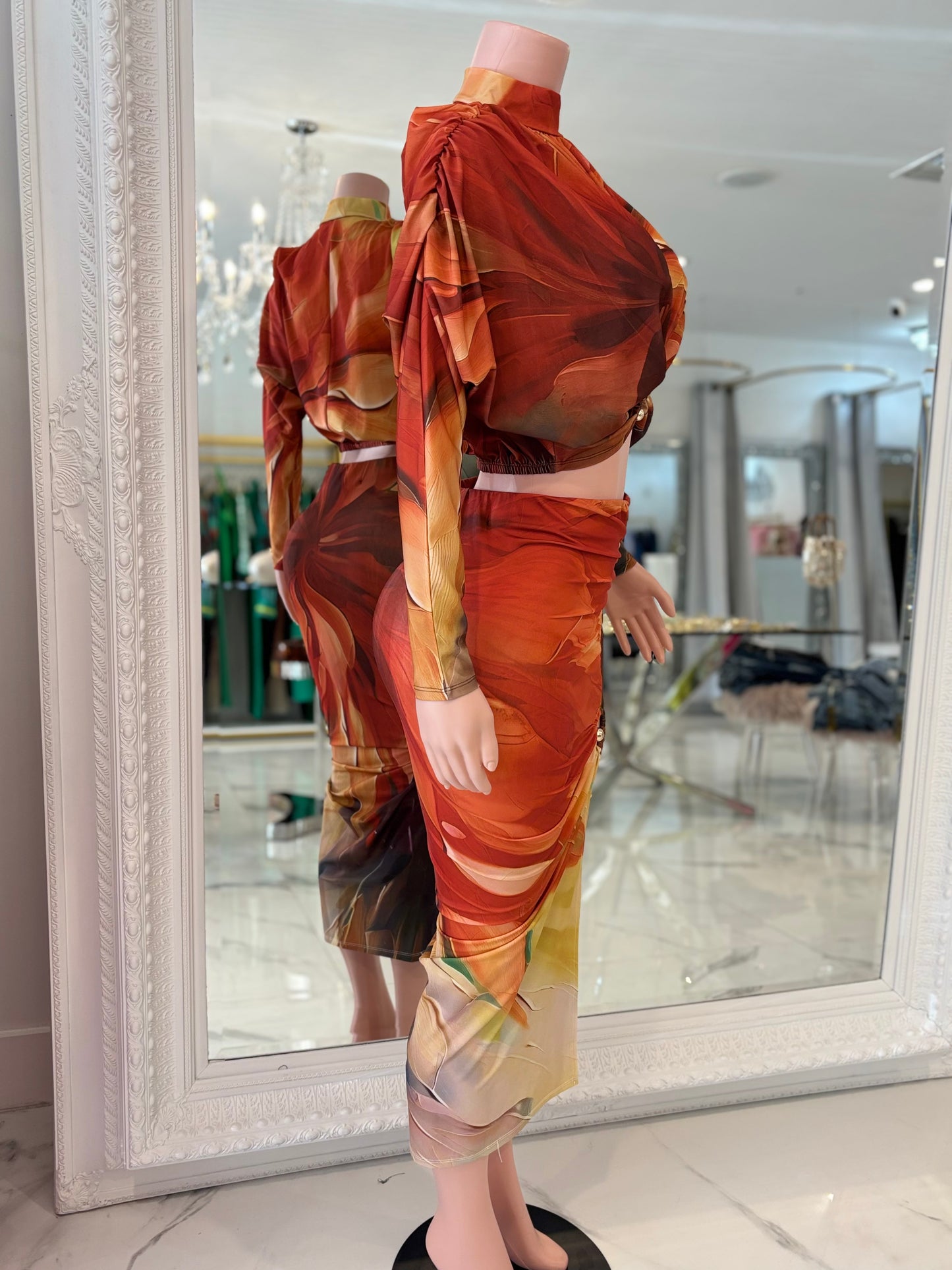 Desert Whirl Skirt Set Orange