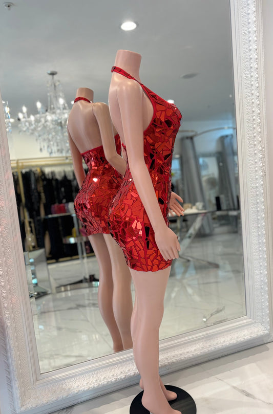 Put Me Back Together Mini Dress Red