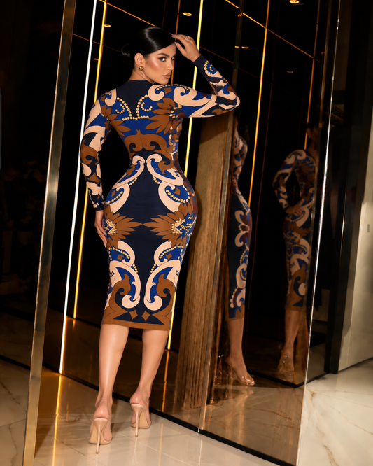 Temporada Midi Dress Multicolor