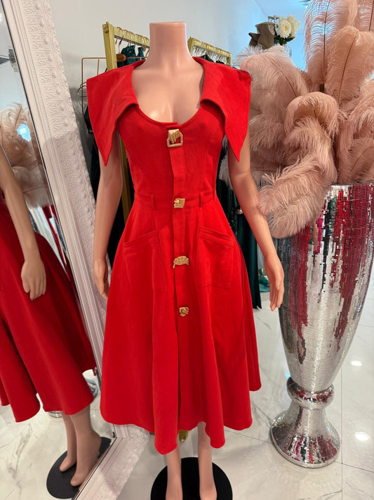 The Firewalk Midi Dress Red