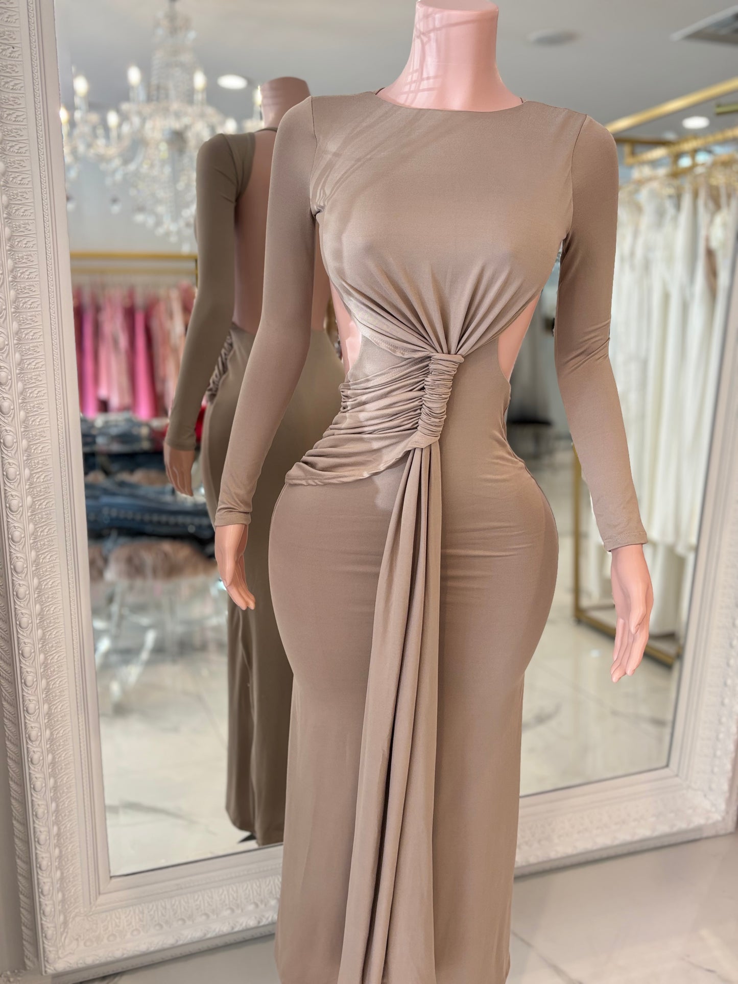 Sexy And Elegant Maxi Dress Beige