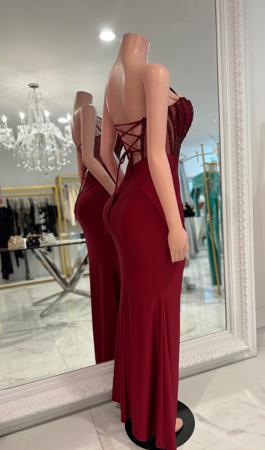 What a Sight To Good For You Maxi Dress Rojo Vino
