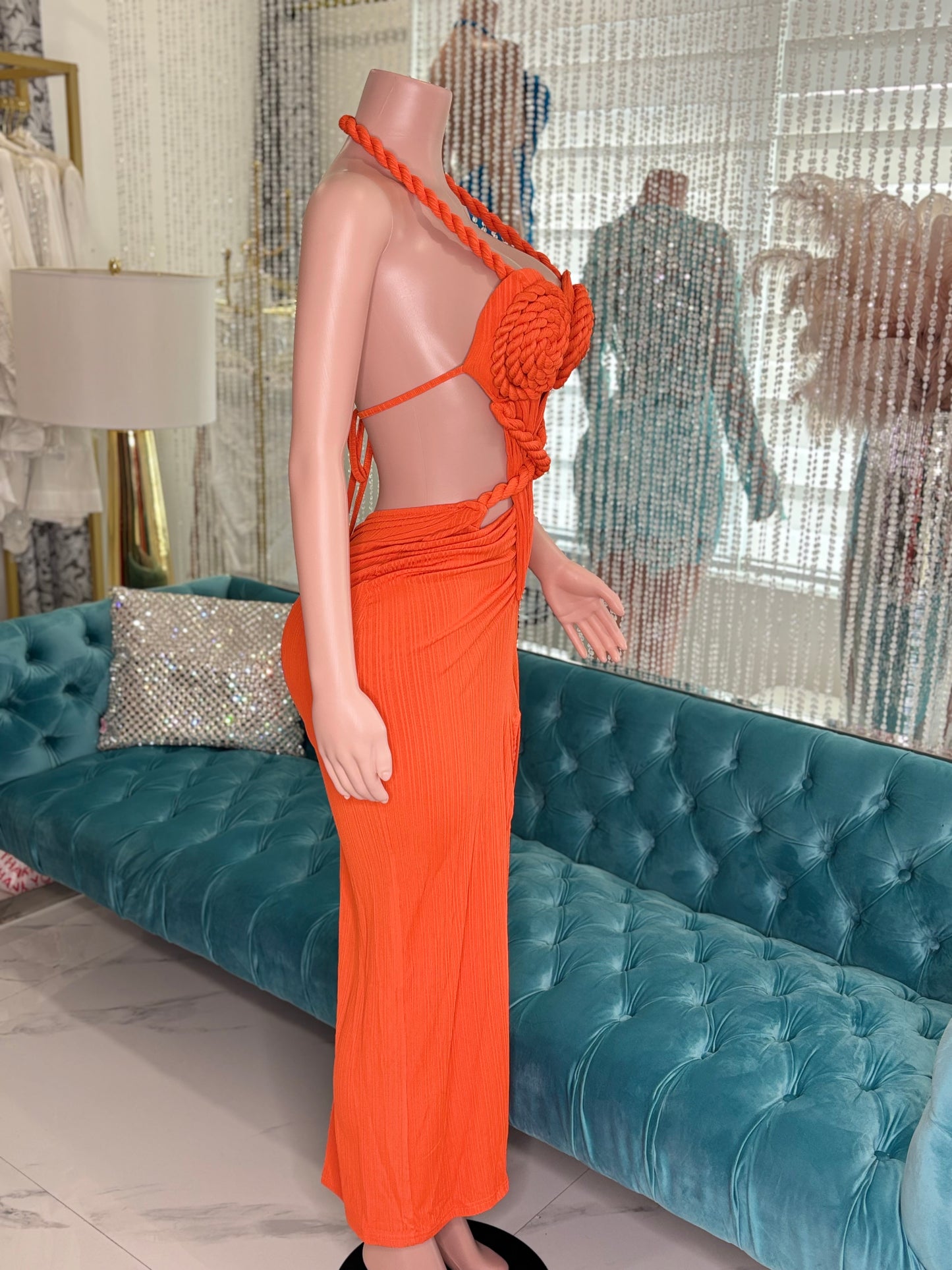 Mystic Flow Maxi Dress Orange