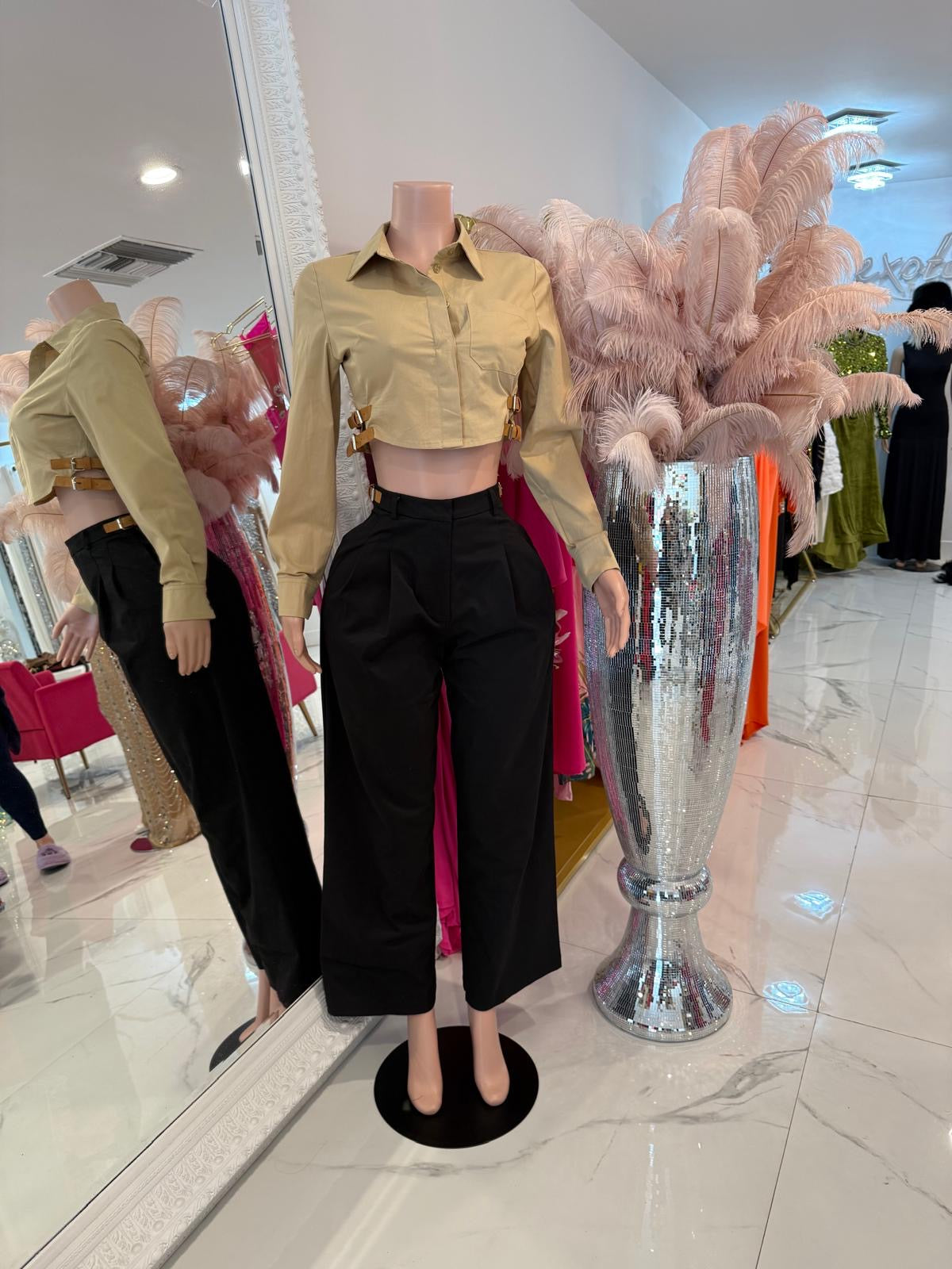 Modern Utility Pant Set Nude