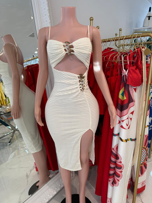 Aura Muse Midi Dress Nude