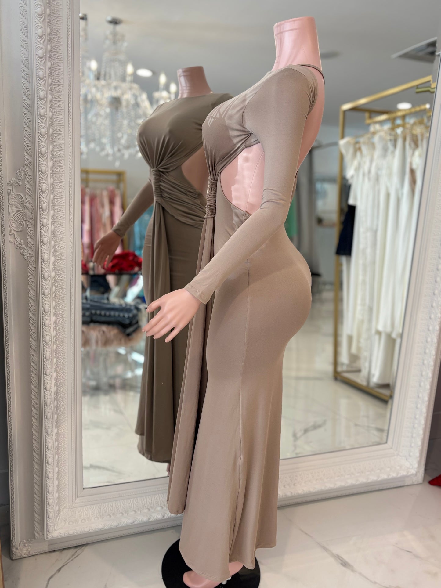 Sexy And Elegant Maxi Dress Beige