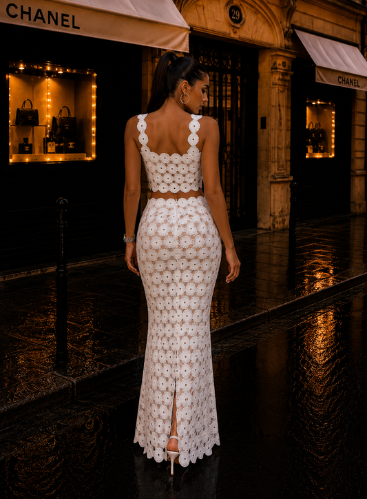 ROMANCE SKIRT SET WHITE