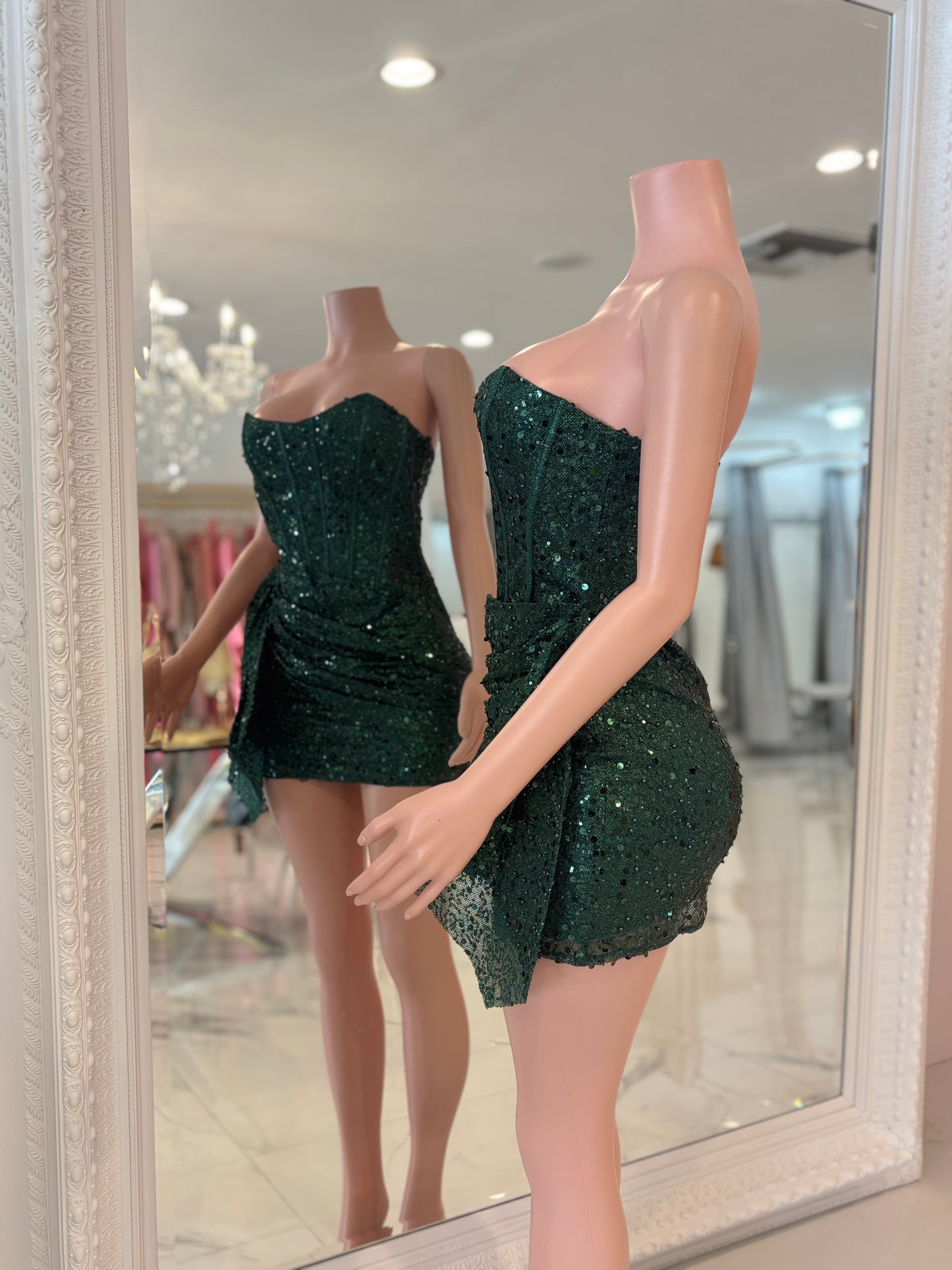 Seduction Sequin Mini Dress Green