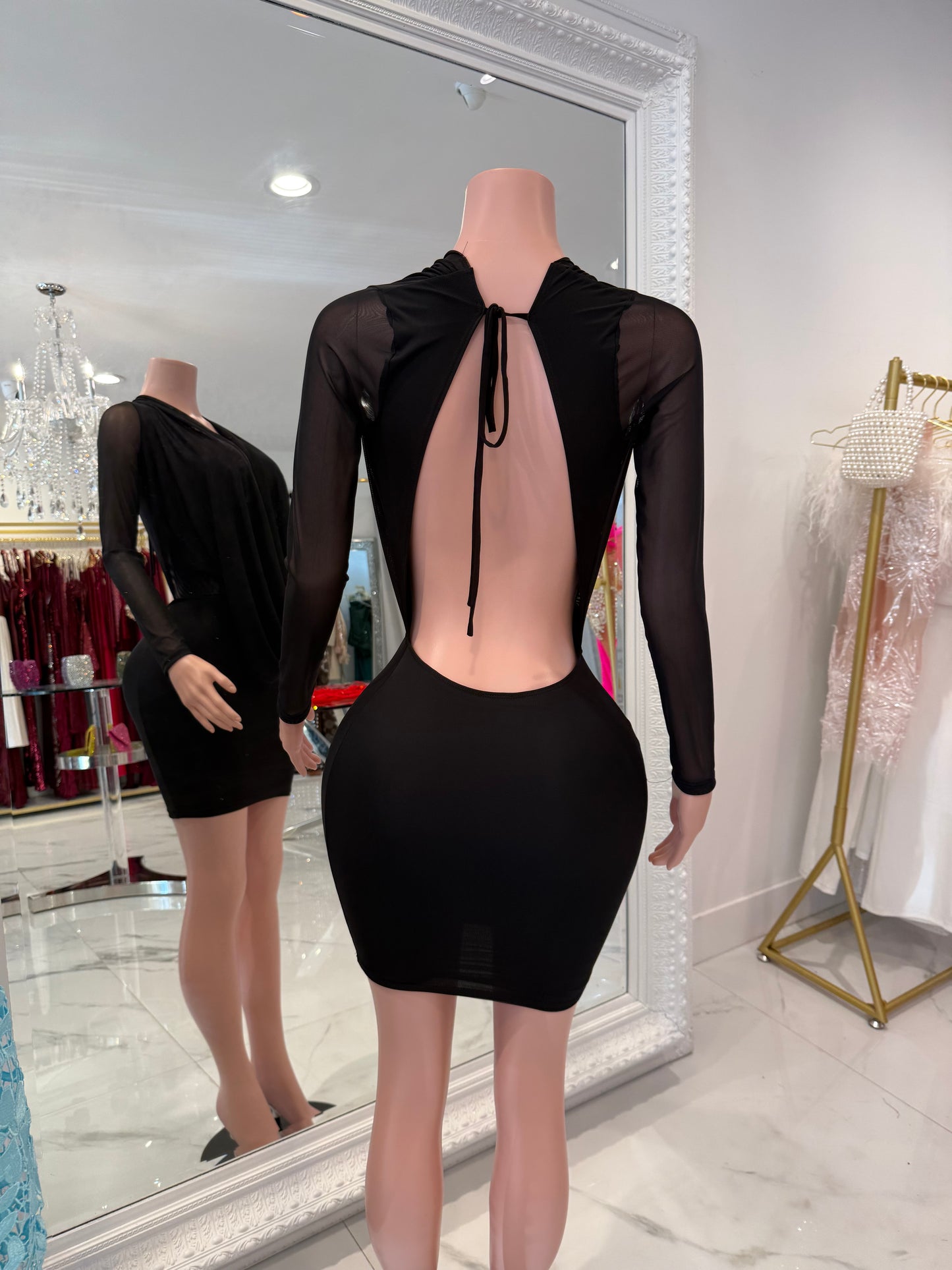 Only if You Let Me Mini Dress Black