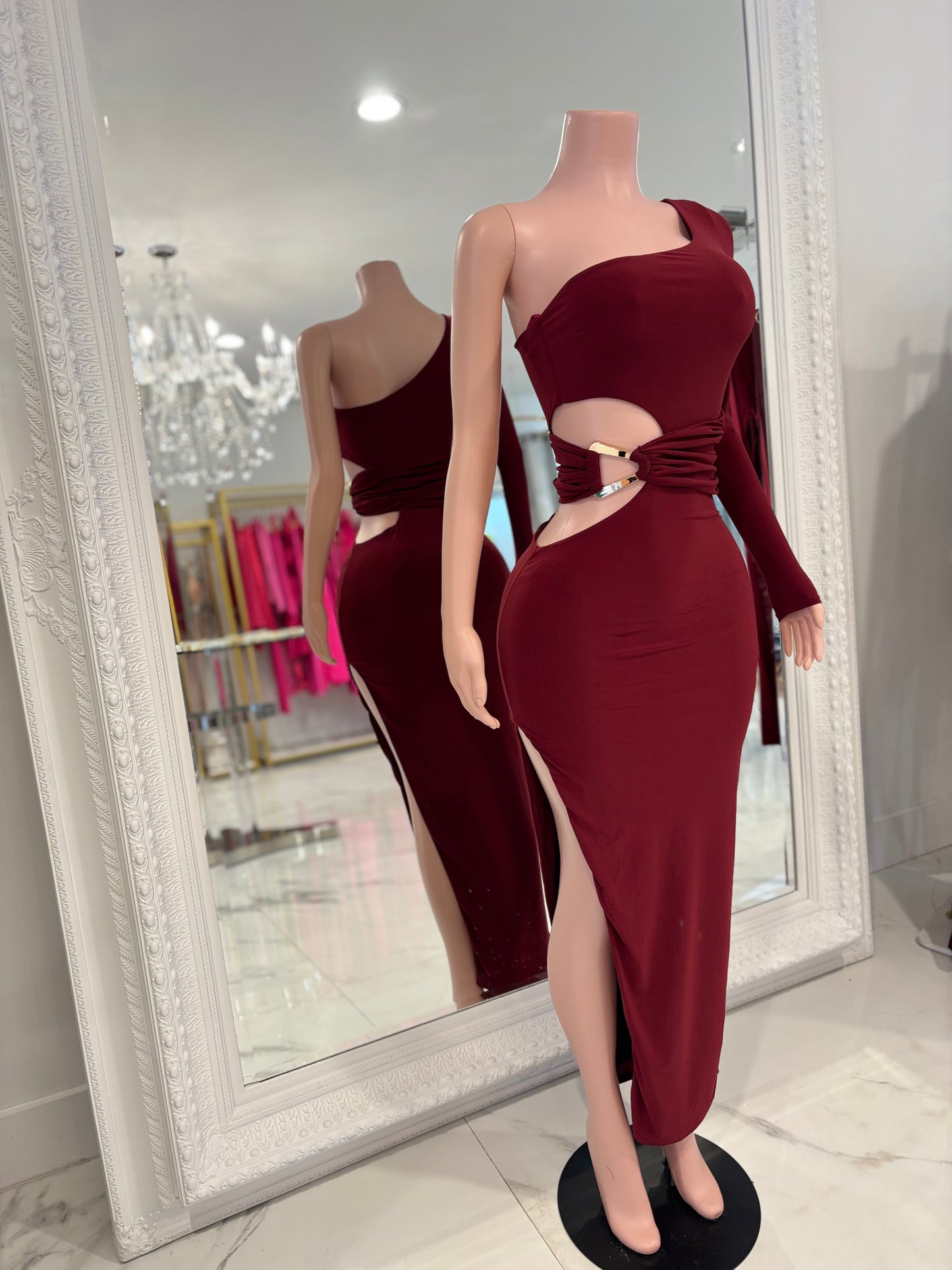 By My Side Forever Maxi Dress  Rojo vino