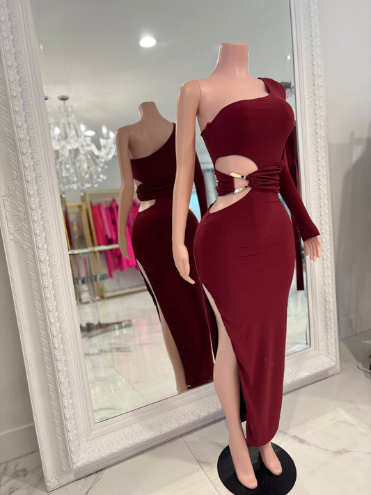 By My Side Forever Maxi Dress  Rojo vino