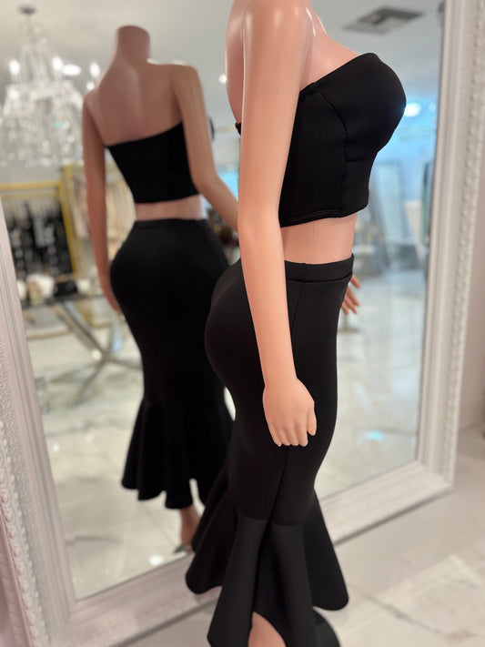 Be a Little Daring Skirt Set Black