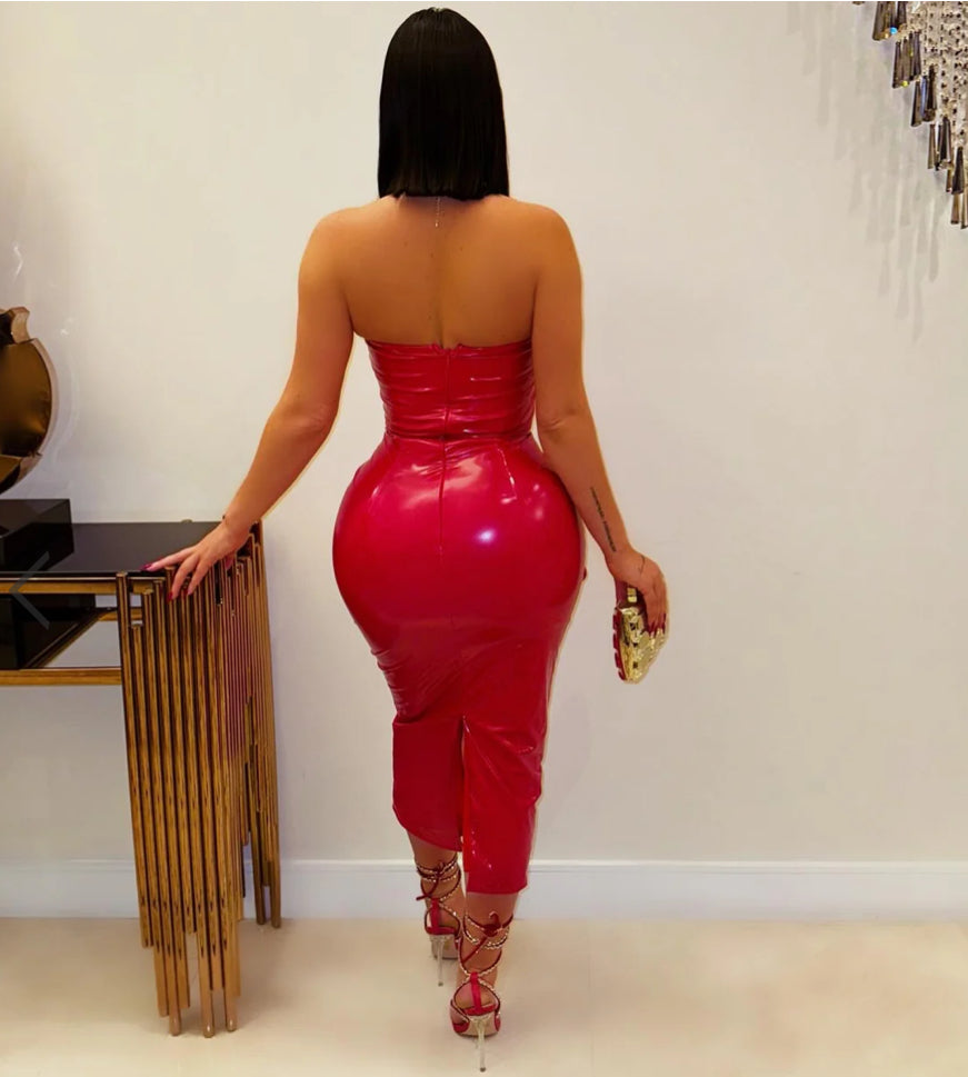 Love liquid dress Red