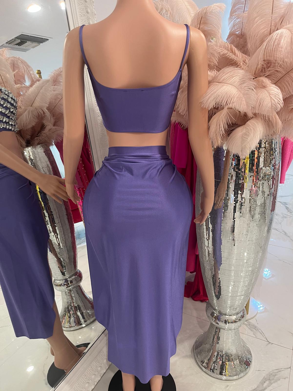 She's Shining Rhinestone Skirt Set