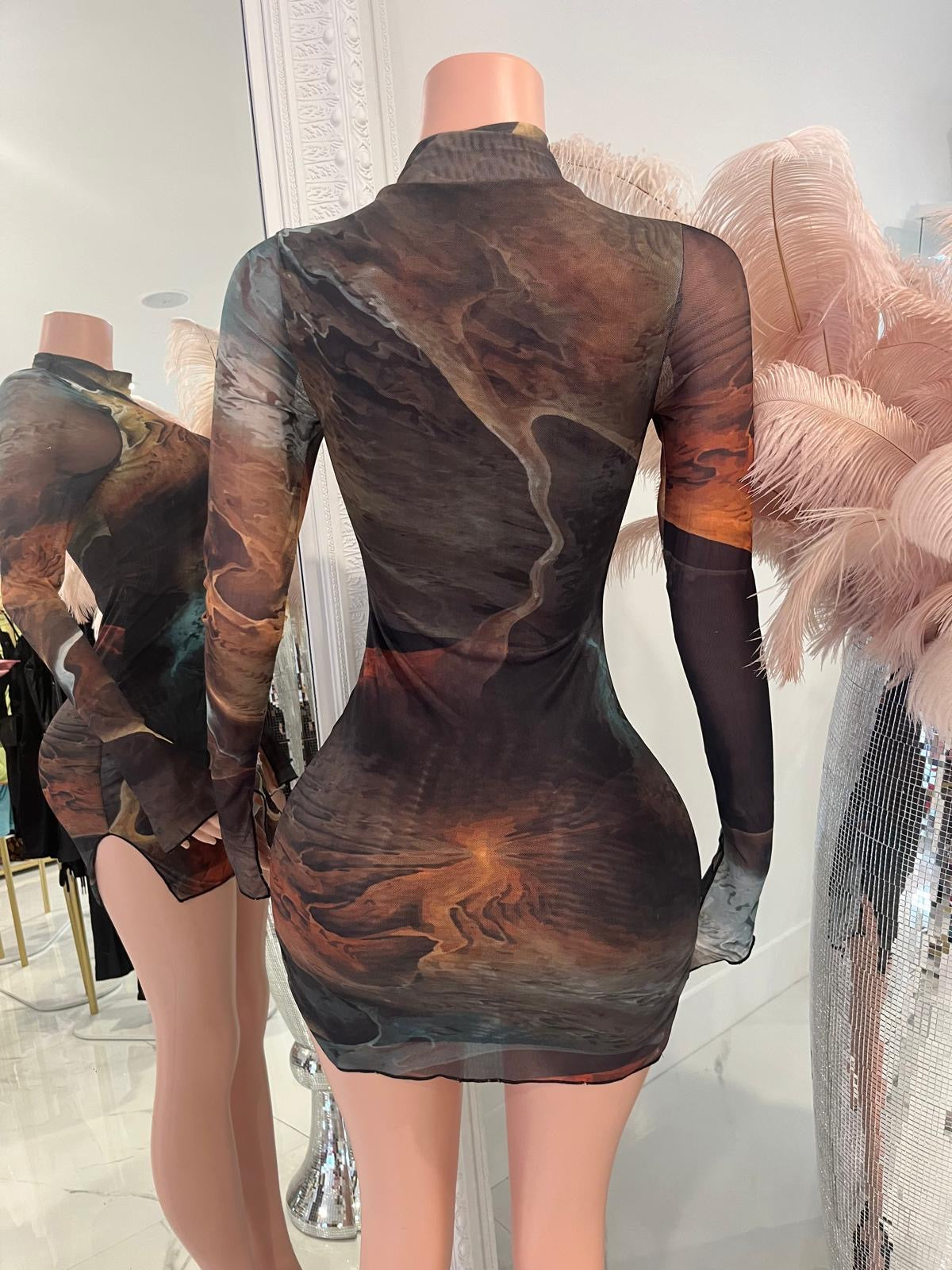 FALL AND FOREVER MESH Mini Dress