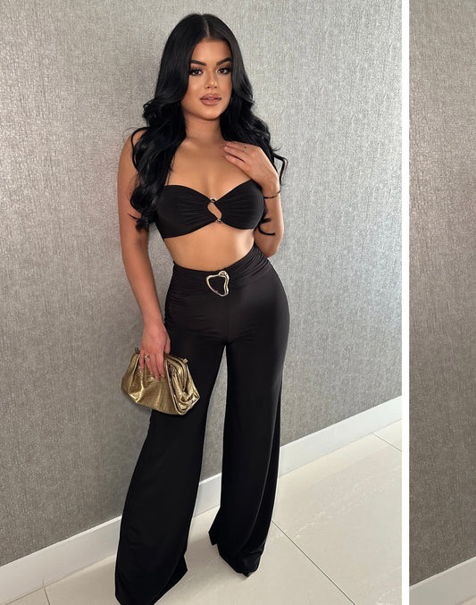 CHARMED BABE PANT SET Black