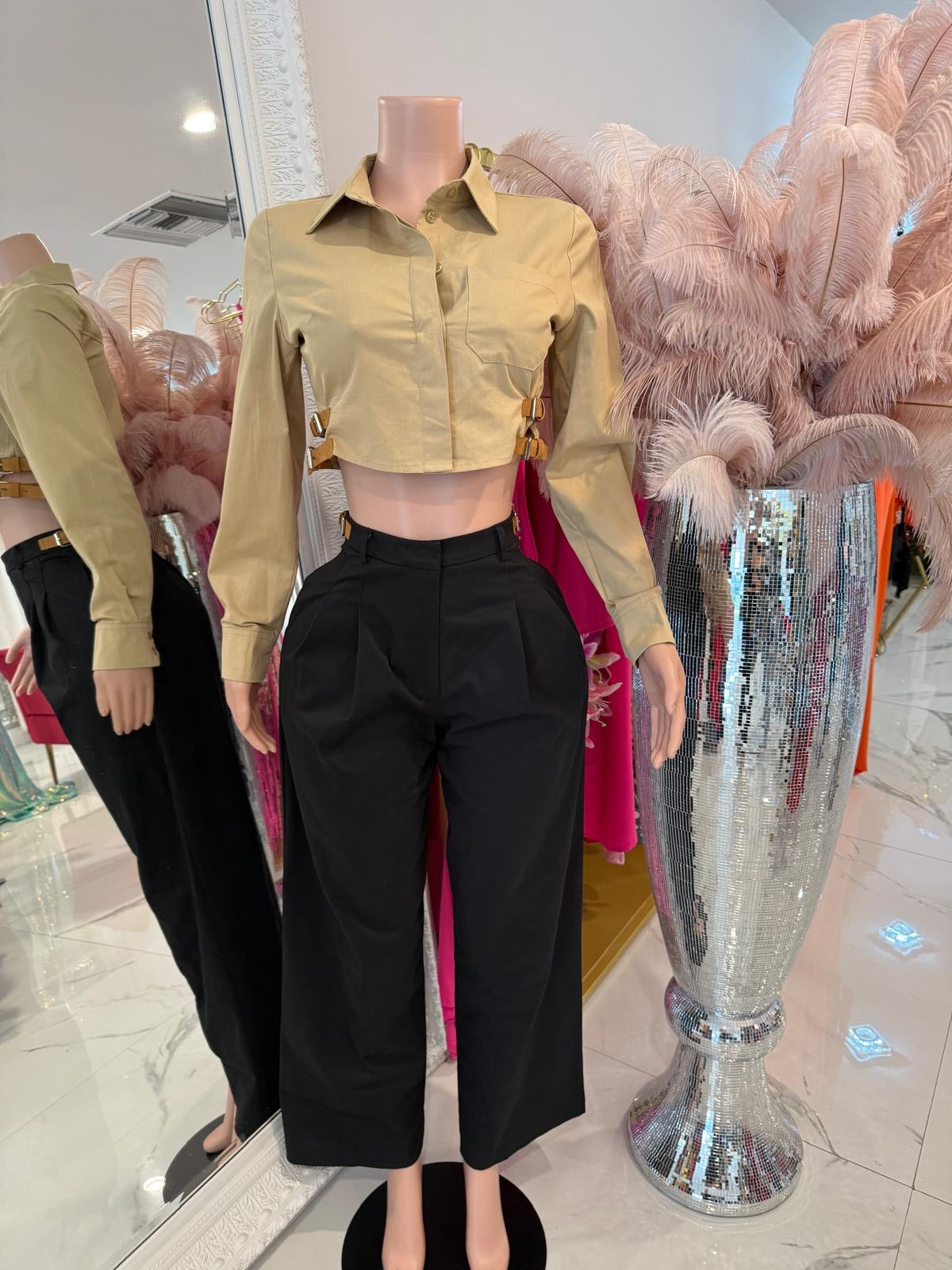 Modern Utility Pant Set Nude