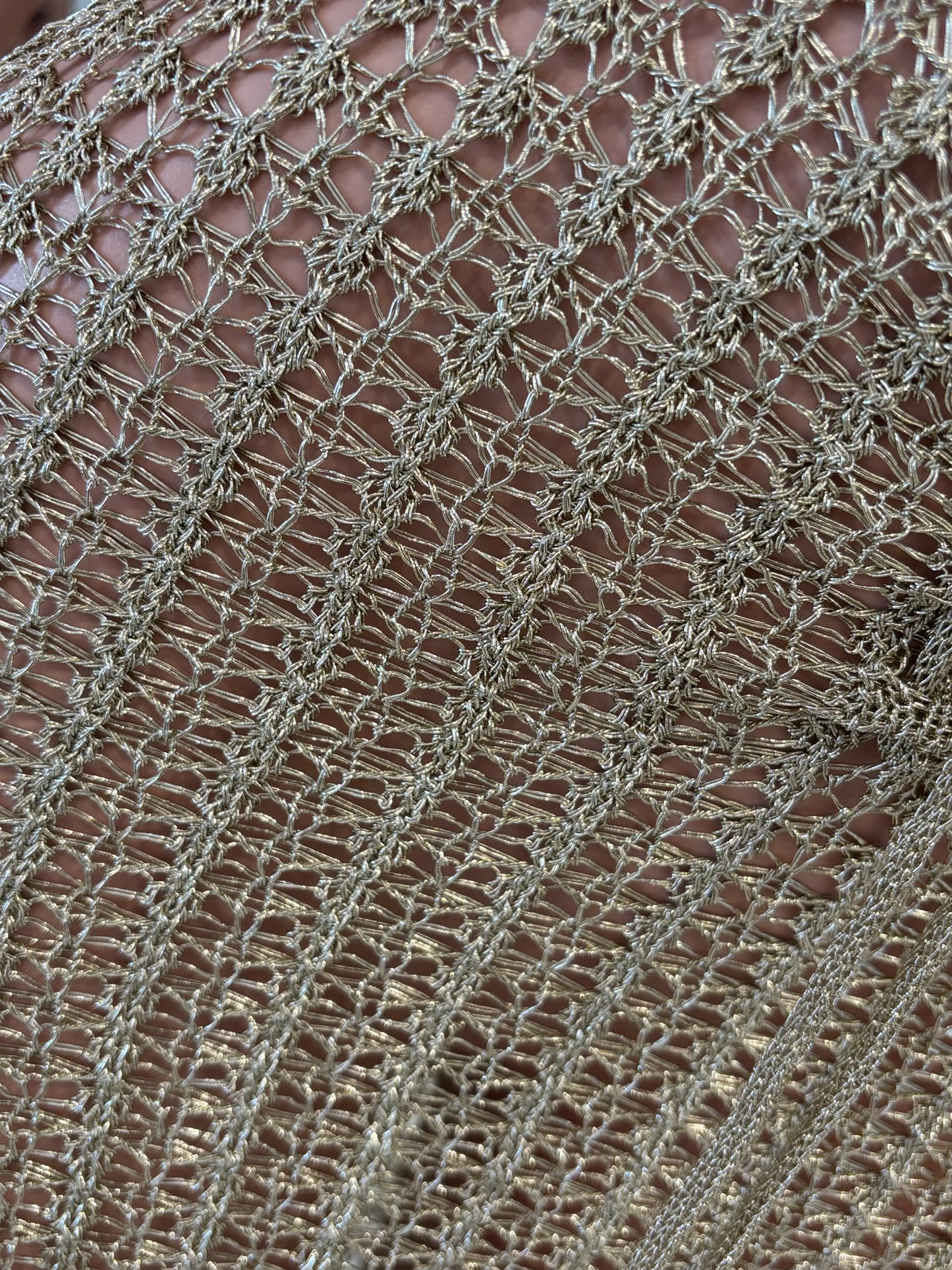 Absolutely Crochet Metallic Maxi Dress Gold