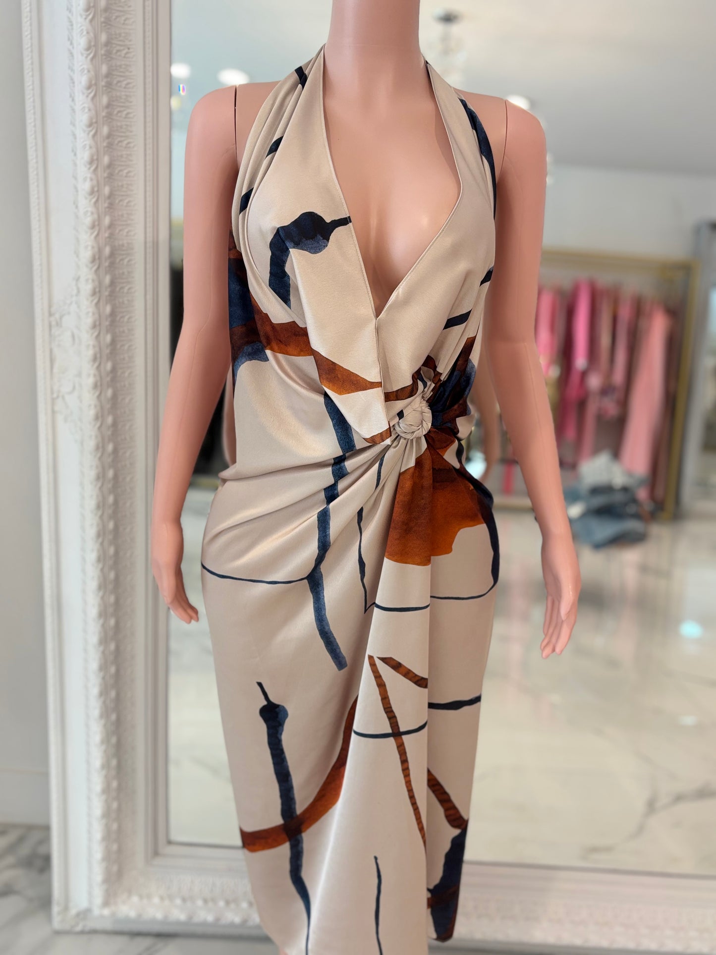 Don't Worry About the Mess Maxi Dress Beige 