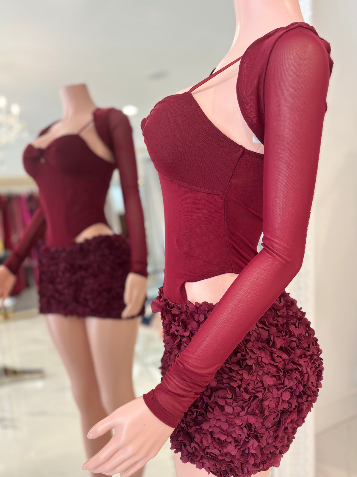 Wrapped Around My Finger Skirt Set Rojo Vino