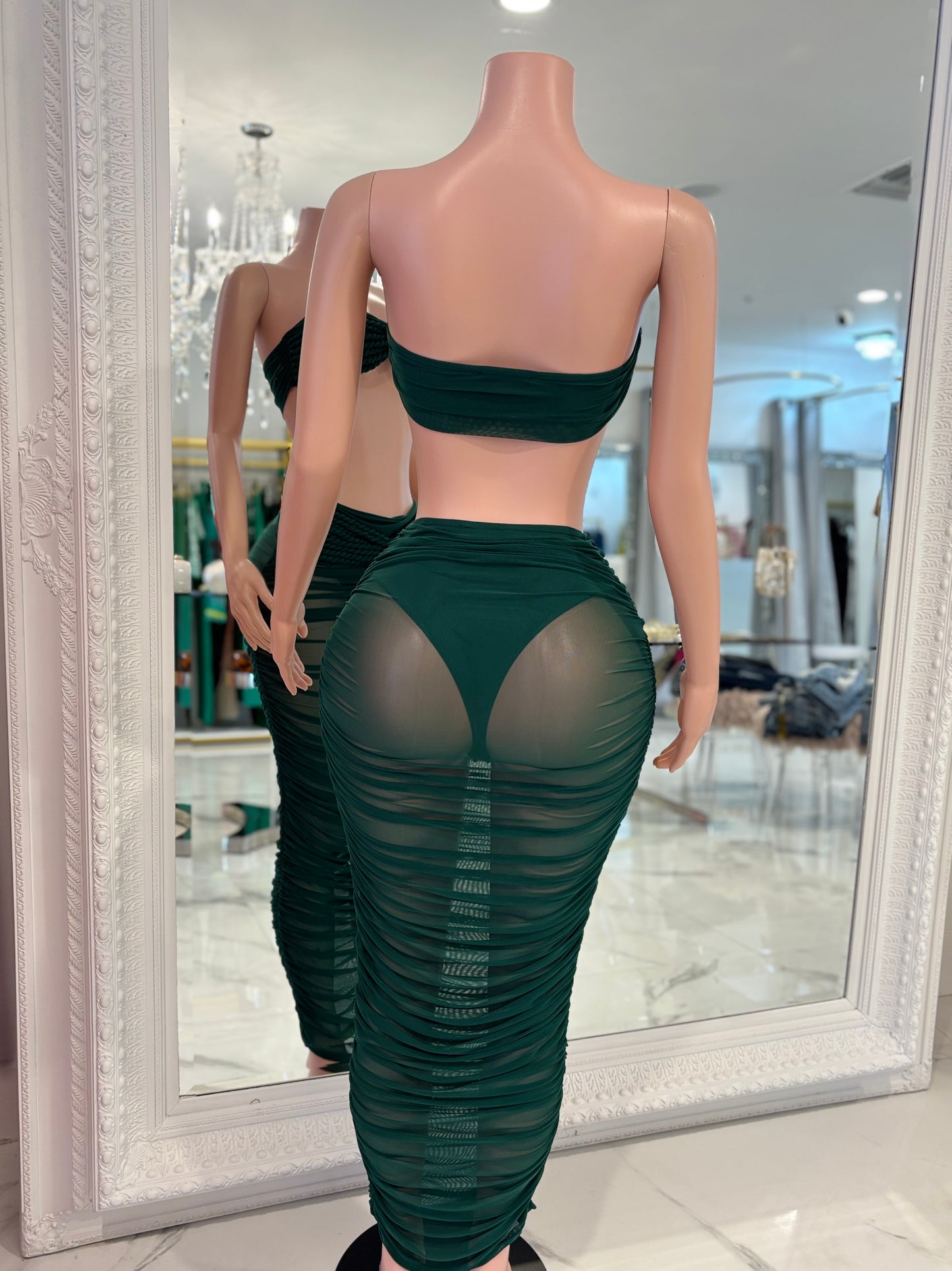 I'm a Little Tied Up Skirt Set Green