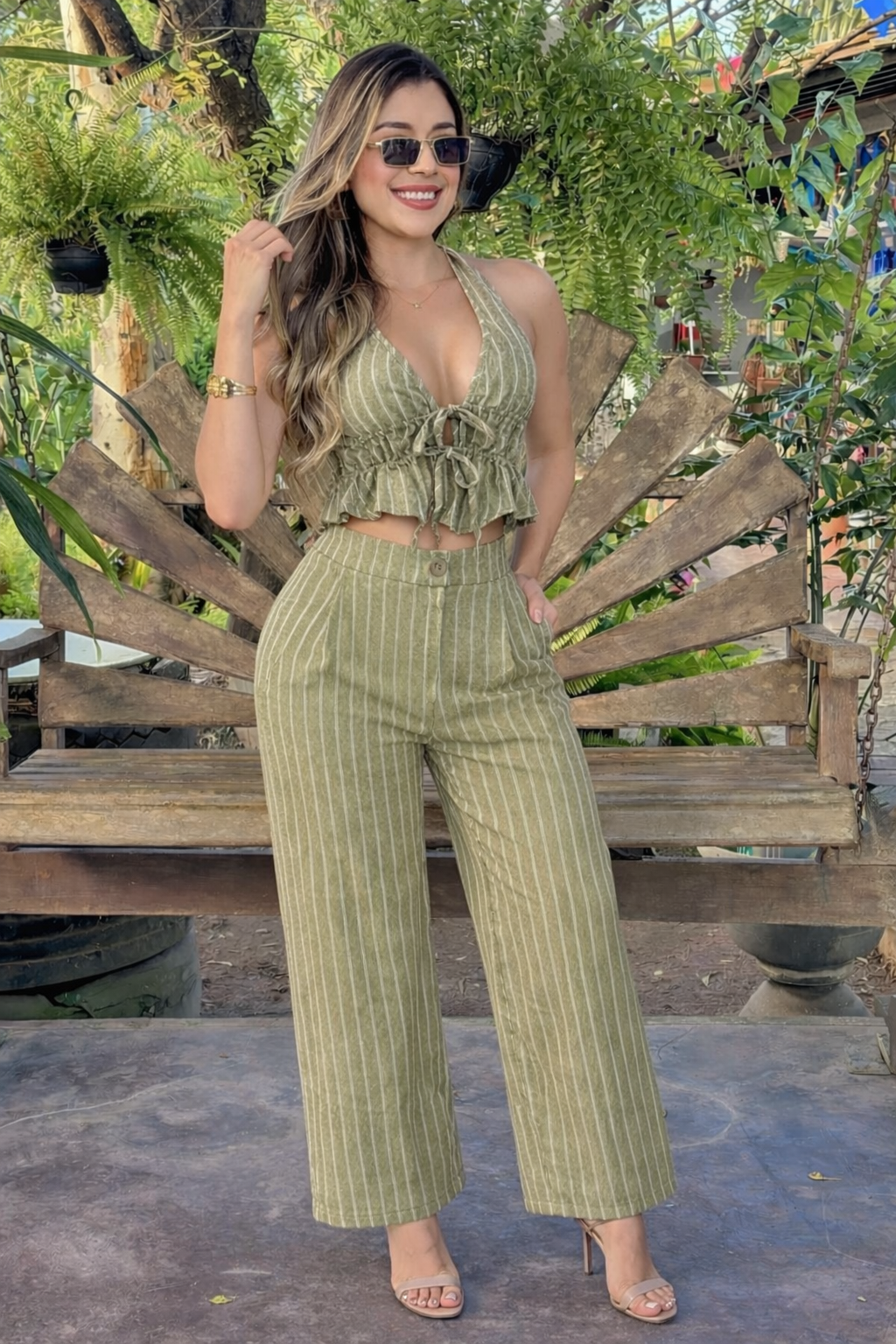 Here I Come Pant Set Green