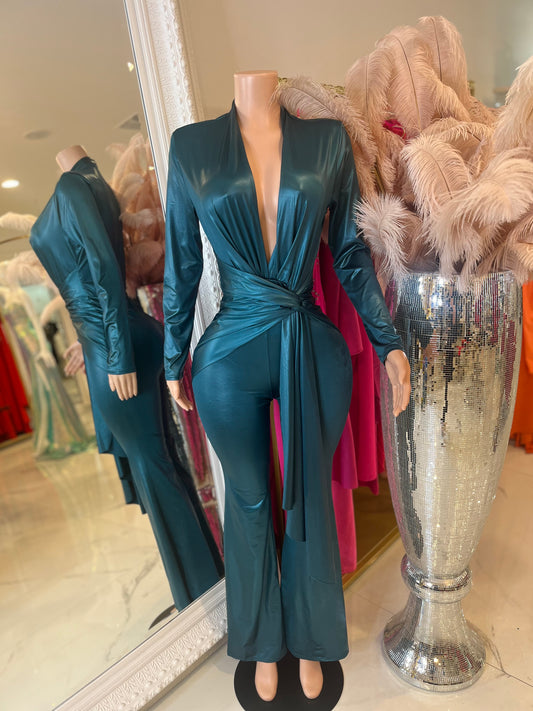 Satin Jumpsuit Blue