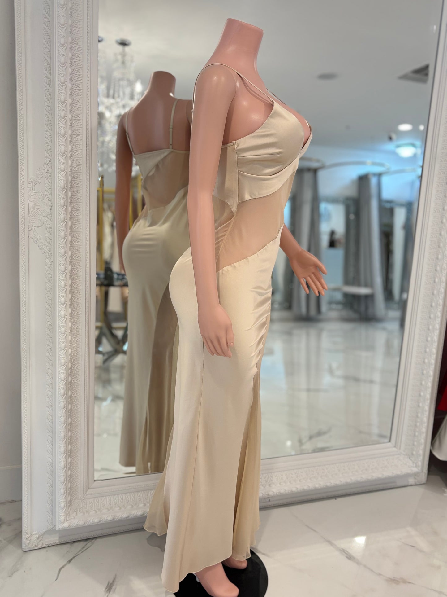 I Can See Right Through You Maxi Dress Nude