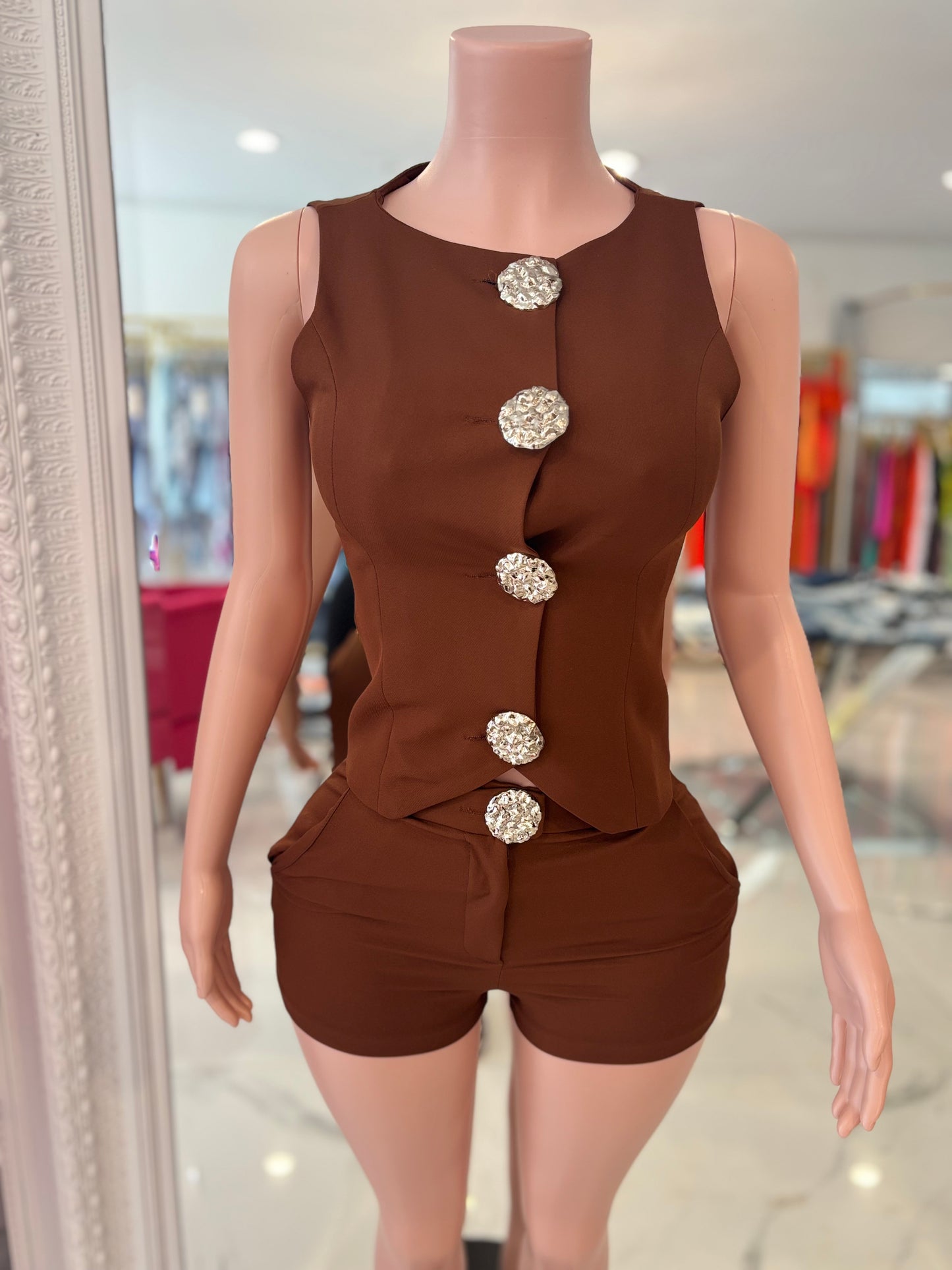Conjunto Corto Short Set Brown
