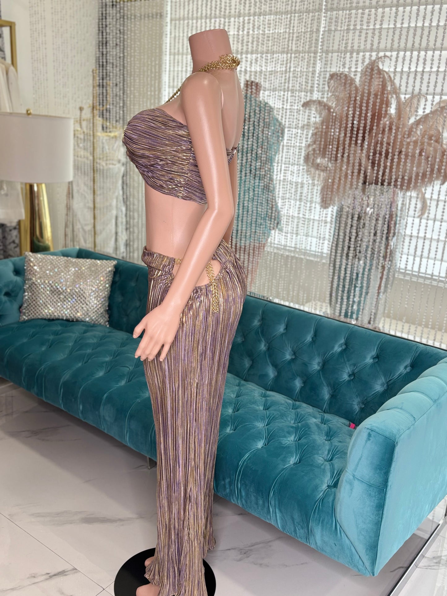 Amore Me Metallic Pants Set