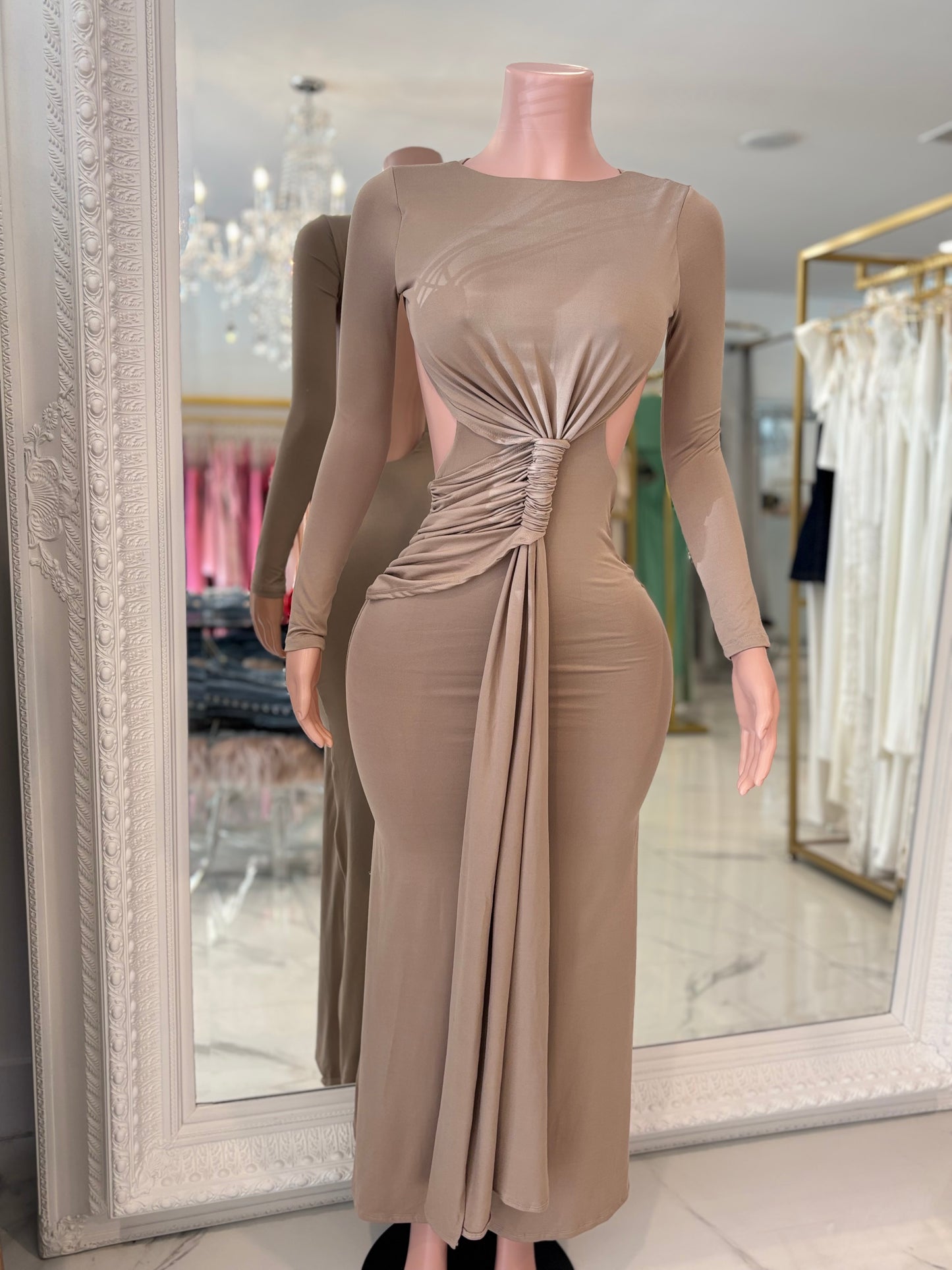 Sexy And Elegant Maxi Dress Beige