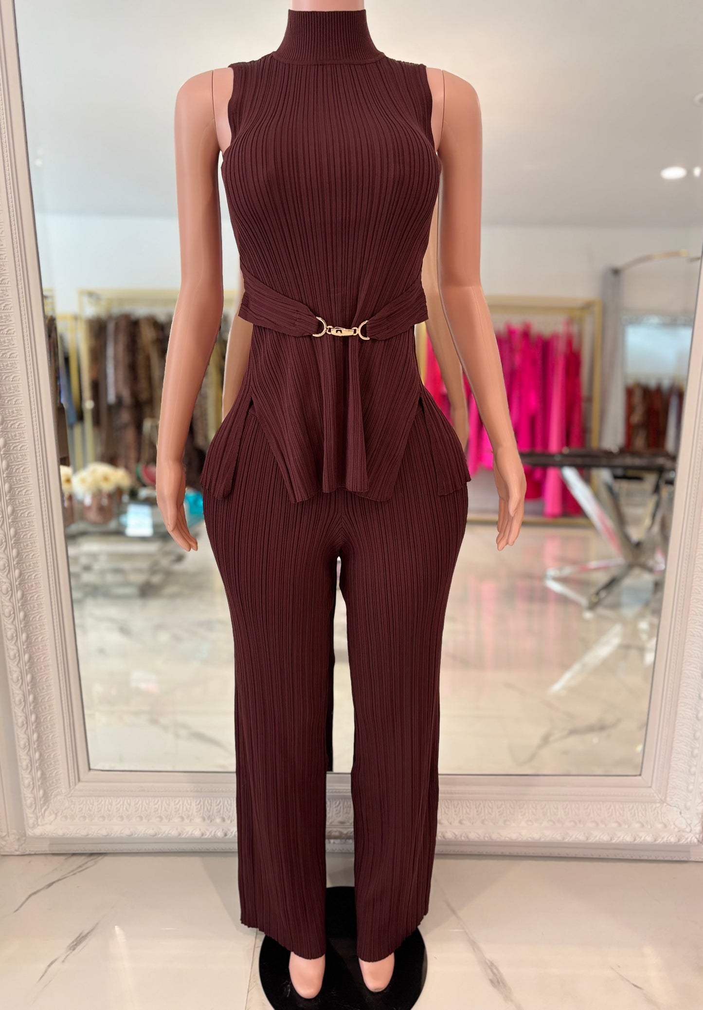 The Draped Aura Ribbet Pant Set