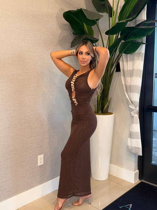 Sanen Maxi Dress Brown
