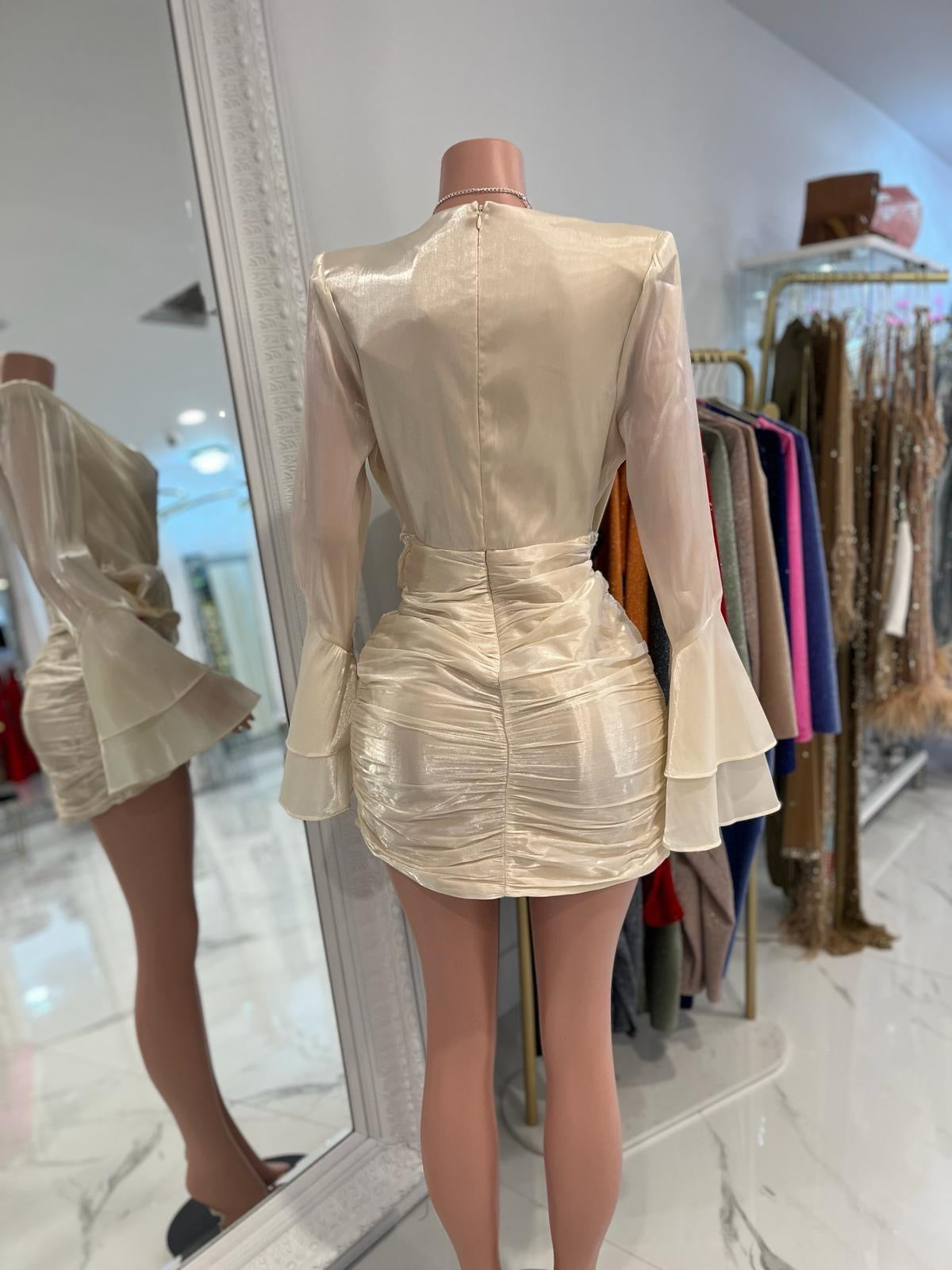 Glamoroso Mini Dress Nude
