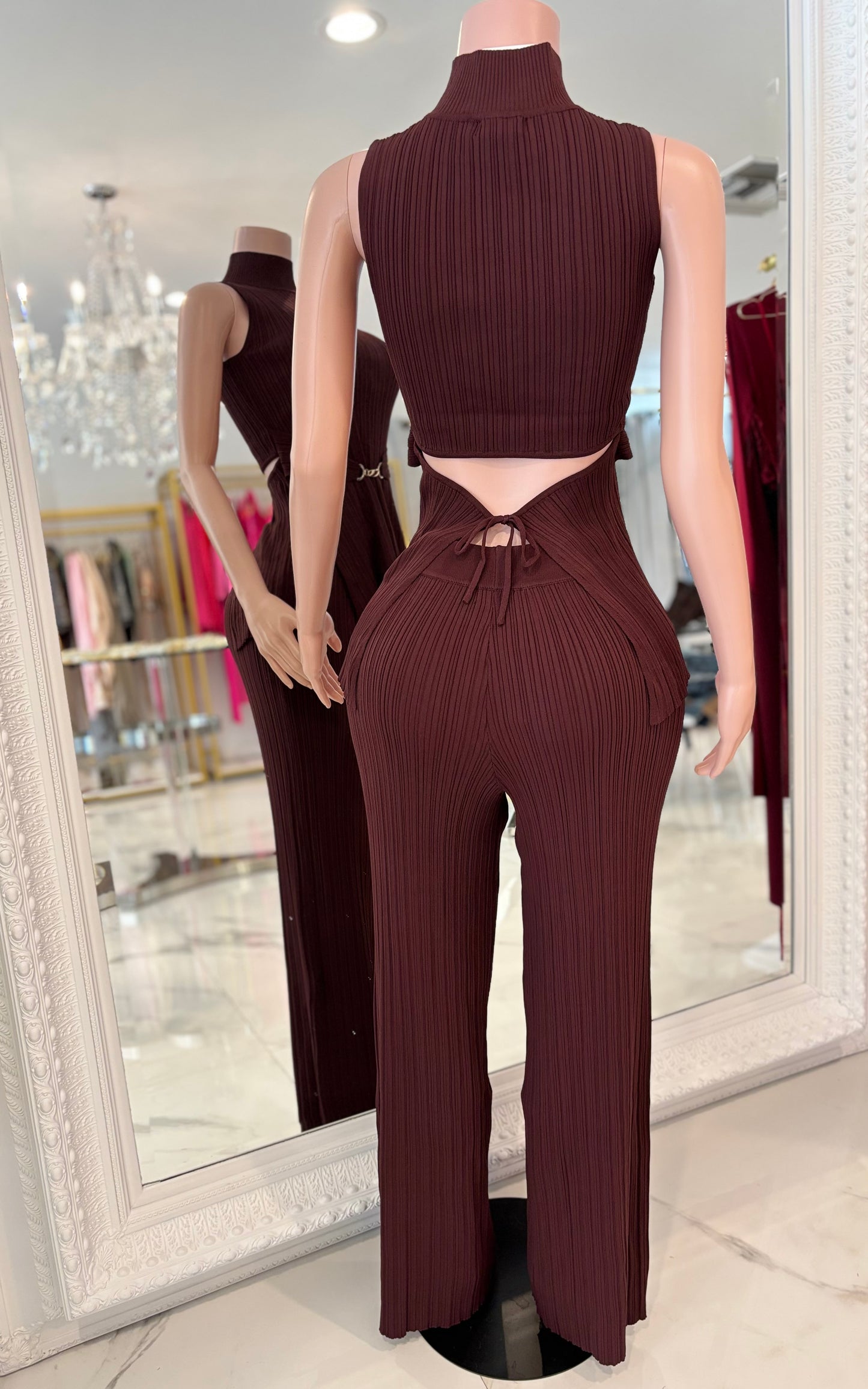 The Draped Aura Ribbet Pant Set