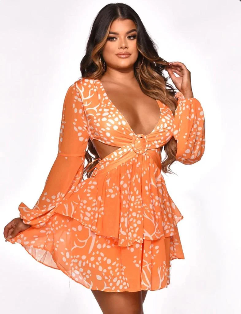 Focus on Me Mini Dress Orange