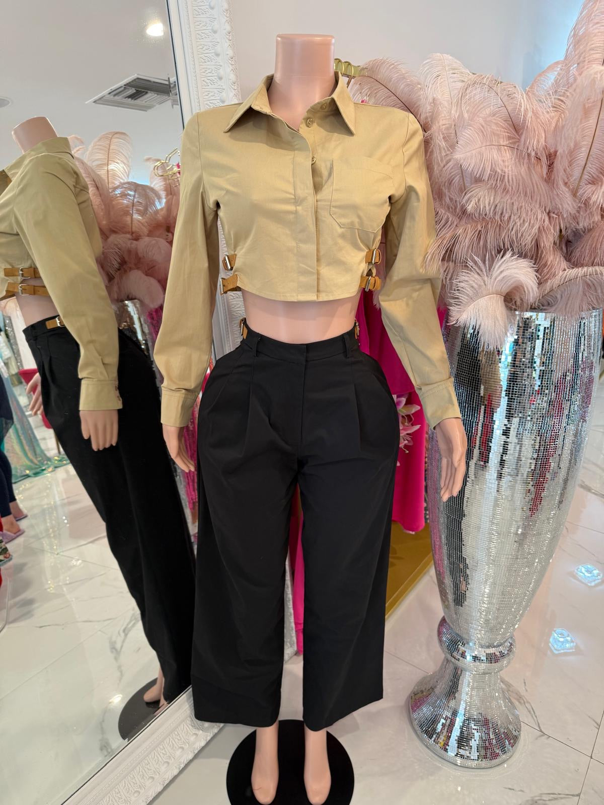 Modern Utility Pant Set Nude