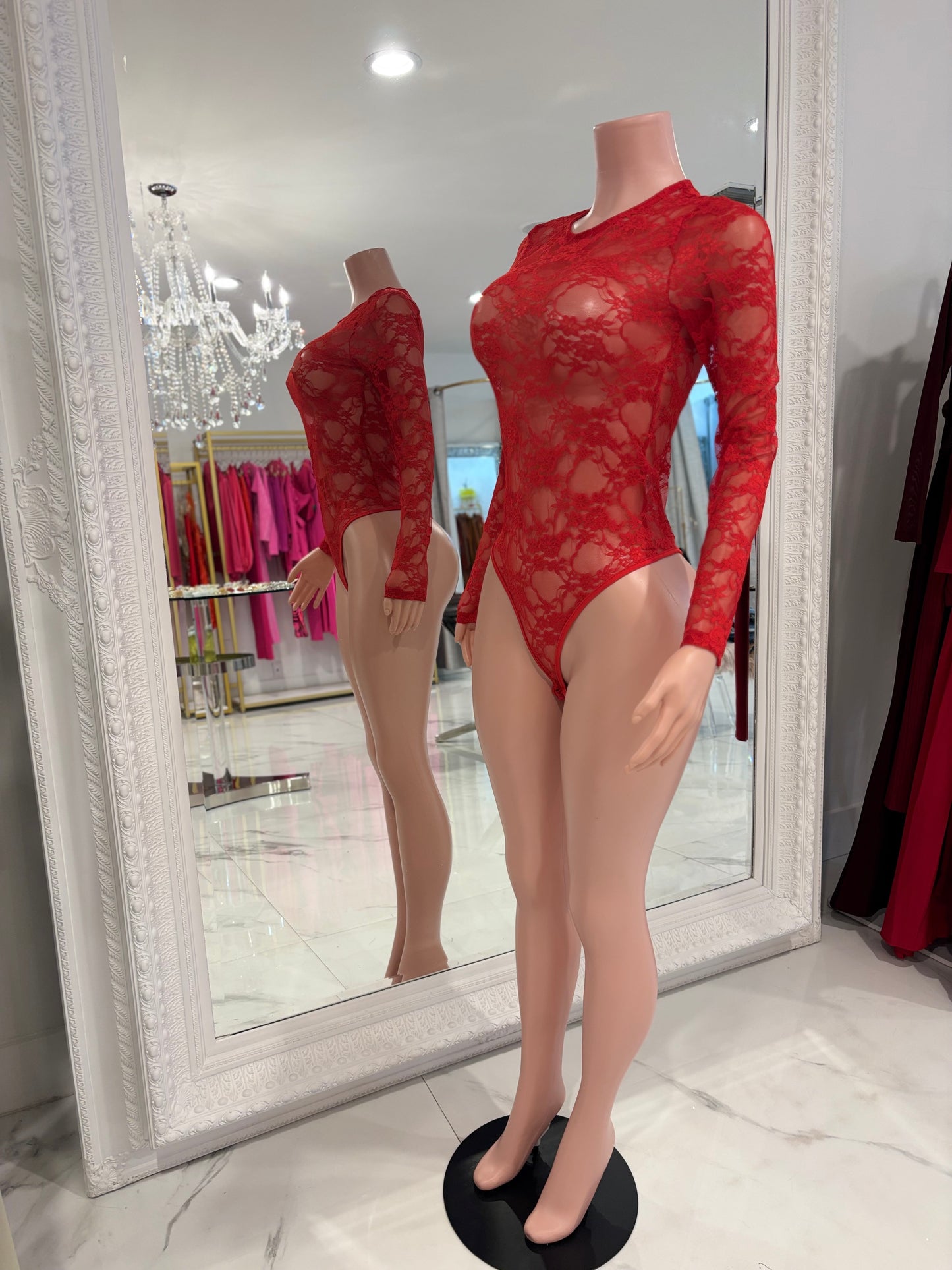 Can You See Me Bodysuit Red