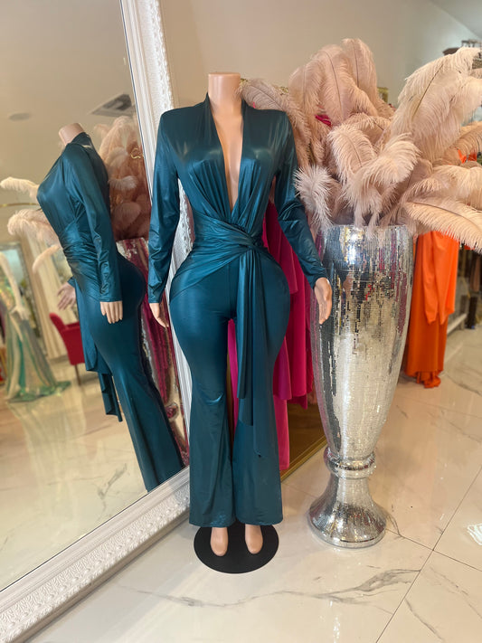 Satin Jumpsuit Blue