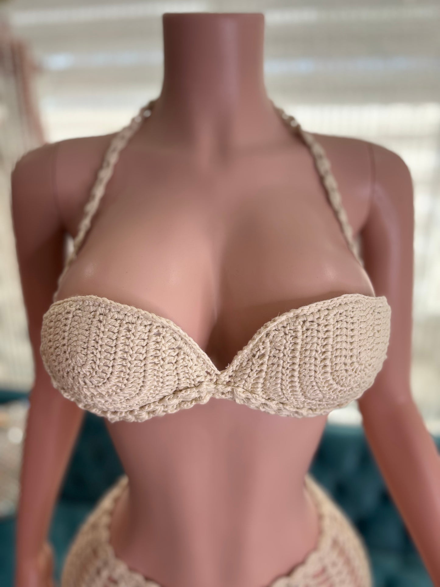 Sandshell Crochet Skirt Set Nude