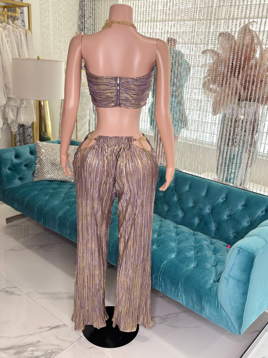 Amore Me Metallic Pants Set